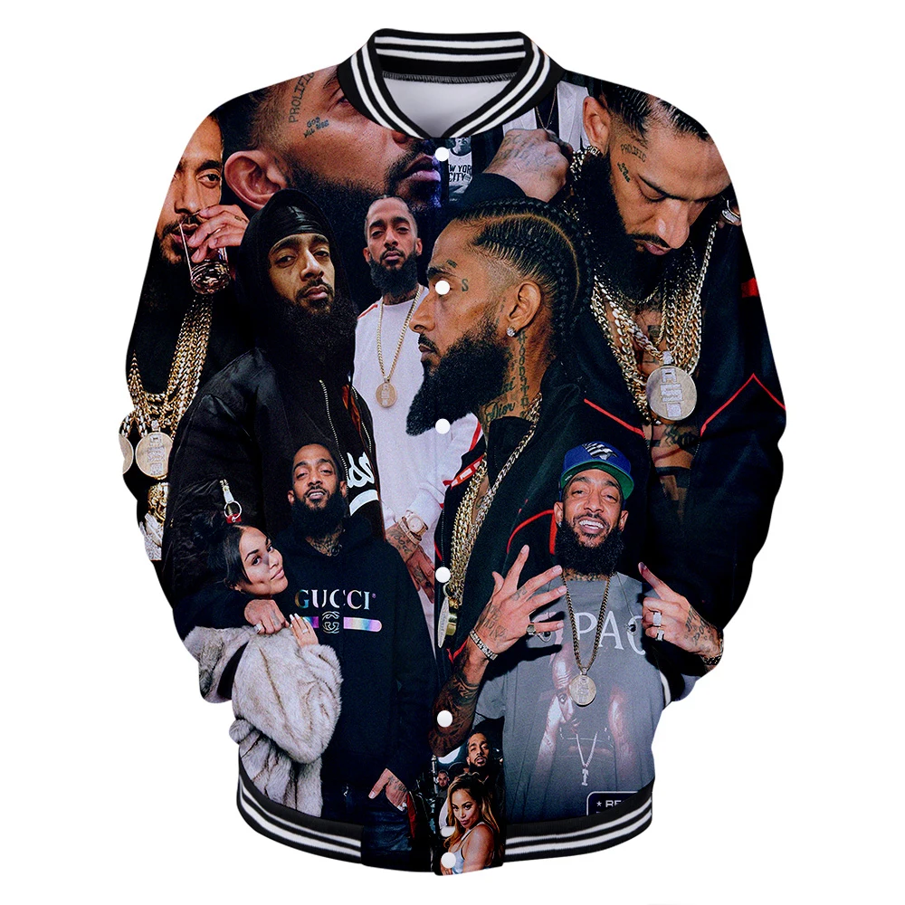 3D Nipsey hussle Baseball uniform new Men/Women spring Casual Harajuku KPOP Baseball Jacket Hip Hop clothes streetwear