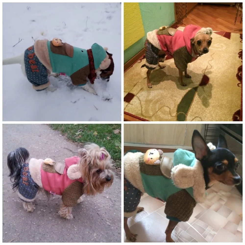 Качественная одежда для маленьких питомцев Petalk, теплый зимний комбинезон для кошек, собак, пальто с капюшоном, одежда с флисовой подкладкой, Комбинезоны для домашних животных, размеры от XS до XXL