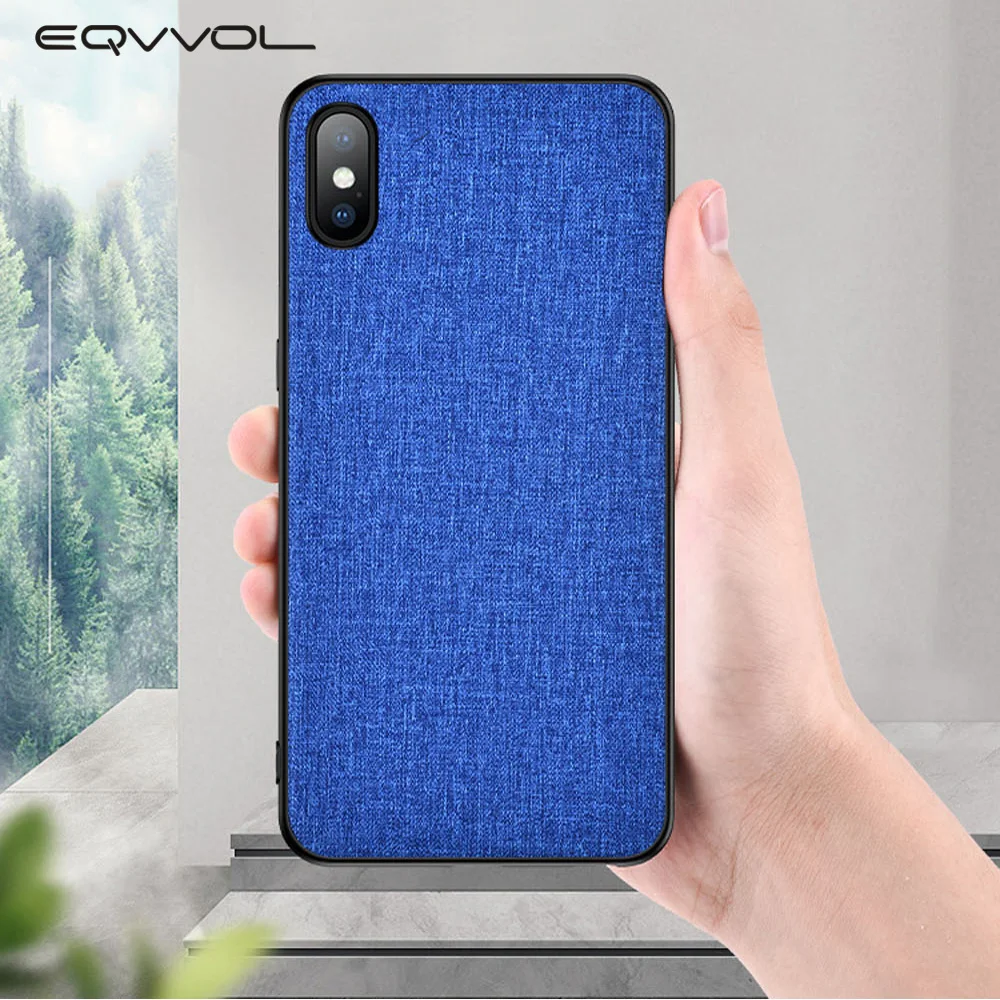 Eqvvol тканевый холщовый чехол для телефона iphone 7 8 6 6s Plus 9 РЕТРО PU чехол s для iphone X XS Max XR ткань текстура мягкий чехол