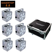 6in1 Universel кейс с Мощность разъем 6 XLOT Беспроводной& IRC Led Par горшок с Батарея 6x18 Вт 6in1 RGBWA УФ