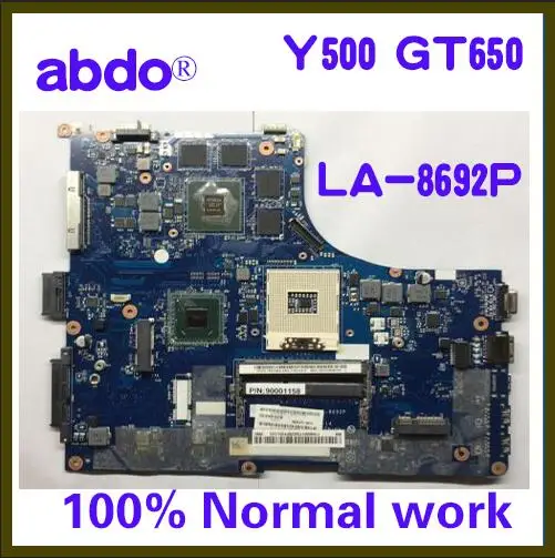 Abdo QIQY6 LA-8692P материнская плата для Lenovo Y500 ноутбук материнская плата PGA989 HM77 GT650M 2G DDR3 тесты работы