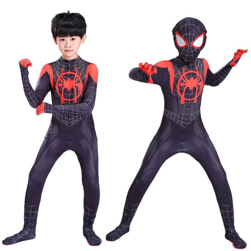 

New Spider-Man Parallel Universe Cosplay Poetry Mileage Morales Spider Anime Tights Children Role-Playing Game Onesies