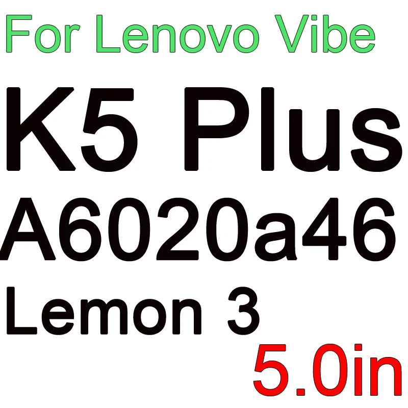 9H защитная пленка из закаленного стекла для lenovo Vibe K5 Plus K5 Note A6020 Lemon 3 3S A6020a40 A6020a46 стеклянная пленка чехол - Цвет: For Lenovo K5 Plus