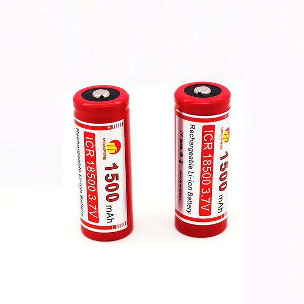 Mainifire ICR 18500 1500mah 3.7V Li ion battery 18500 battery with ...