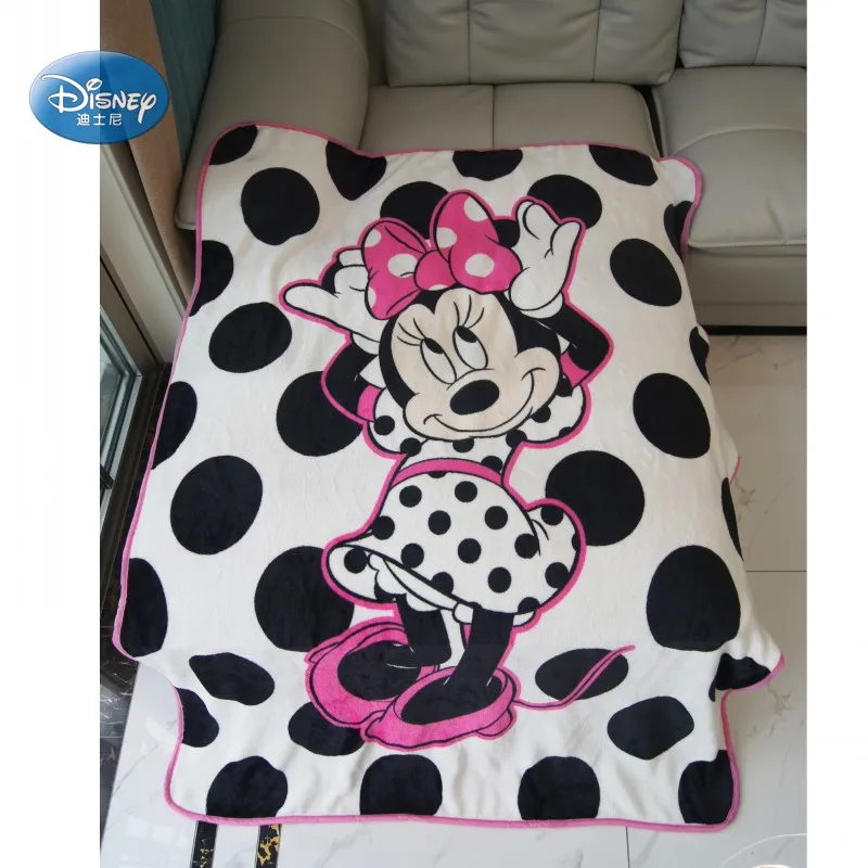 Плюшевое одеяло в черно-белую точку с изображением Минни Маус, покрывало 117x152 см для детей, подарок на день рождения для девочек, на кровать/диван/самолет