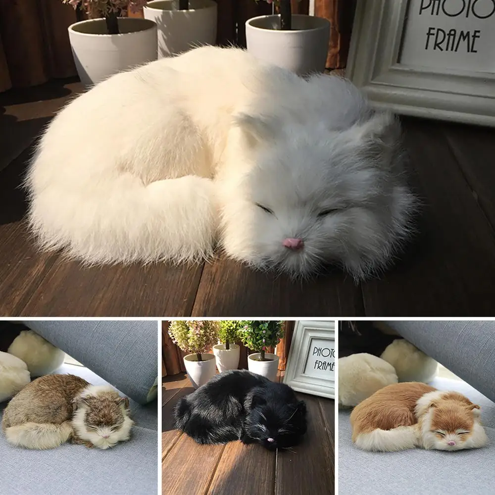 

Simulated Lovable Sleepy Cat Crafts Sofa Bed Car Photography Tools Decor Gift