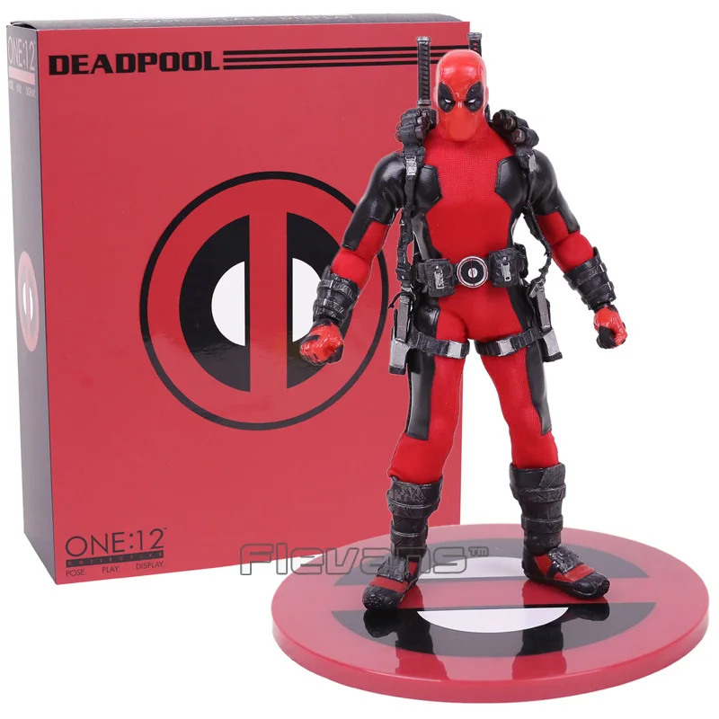 red MEZCO Дэдпул 1/12 коллективные фигурки модель игрушки(настоящая одежда - Цвет: red