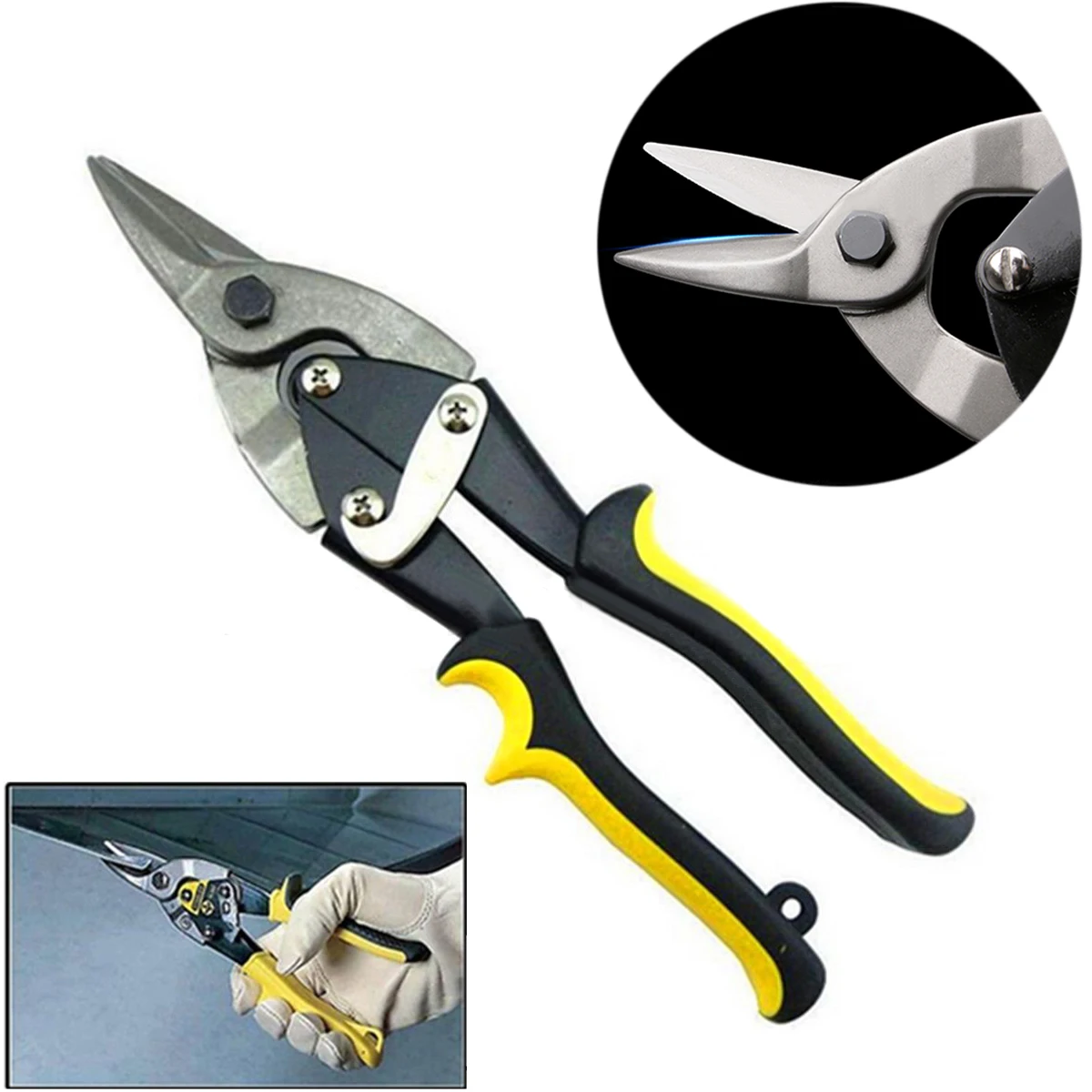 1 x 25*5.5cm Cutting Scissors Straight Aviation Tin Snip Sheet Metal Shear Pliers