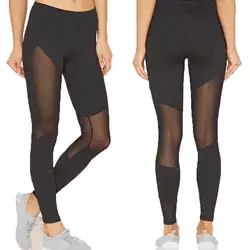 Модные женские брюки сетка; с высокой талией черные брюки женские эластичные тренировочные брюки для фитнеса брюки