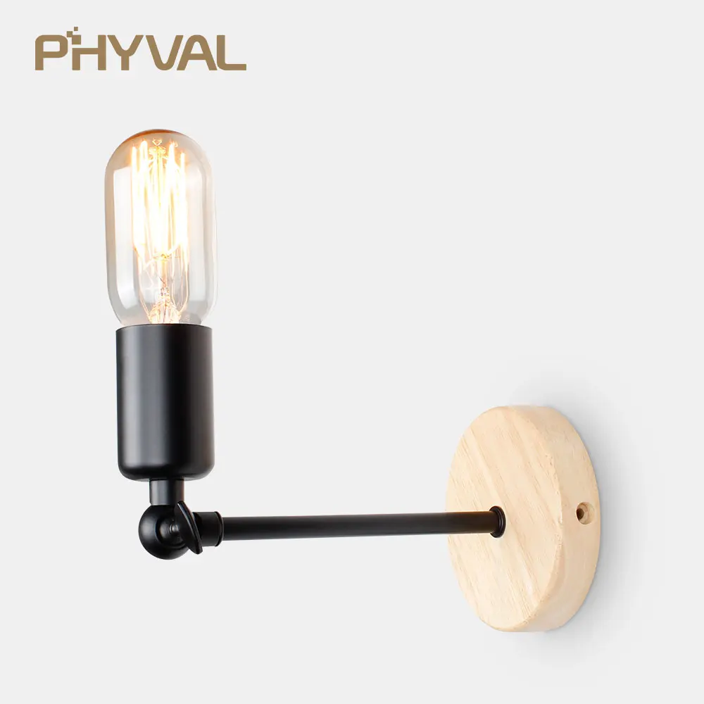 

Modern Wall Lamp Wall Sconce Restaurant Wall LED Lights Bedroom Lamps Wood Beside Lights Night Lighting Aluminum Base E27 Socket