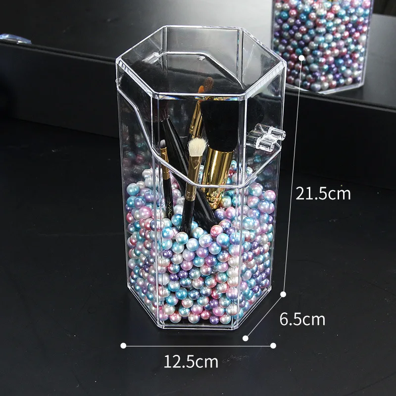 New Clear Makeup Pearls Box Cosmetic Storage Box Makeup Brushes Organizer Pencil Lipstick Holder Makeup Tools Organizer Case