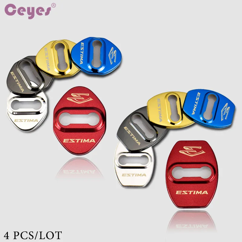 

Ceyes Auto Protection Accessories Door Lock Cover Car Styling 3D Design Case For Toyota Estima Land Cruiser C HR Stainless Steel