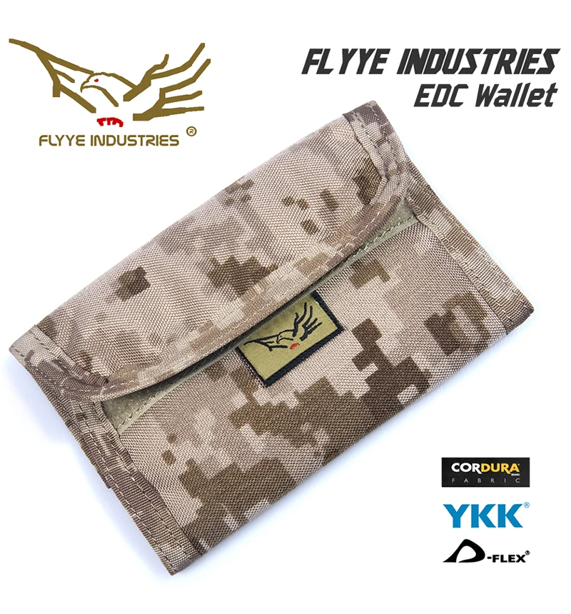 Militech Flyye Army EDC Wallet Mens Travel Purse Credit Cards Holder Cordura Military Wallet Genuine Quality Money Bag Protector