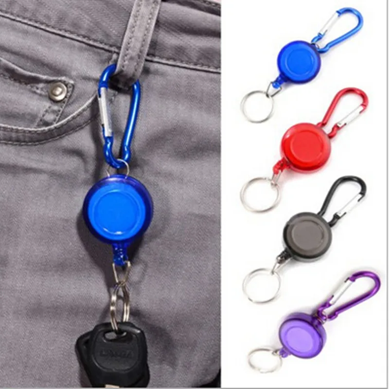 

Hot Sale Retractable Pull Key Ring ID Badge Name Tag Lanyard Card Holder Recoil Reel Belt Clip Metal Housing Supplies
