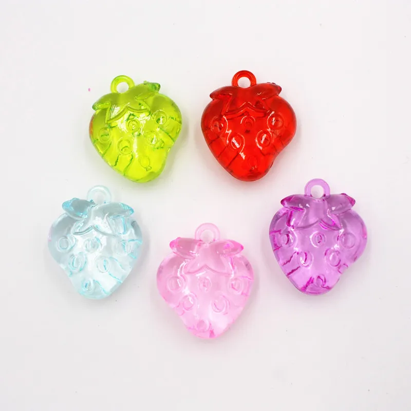 

Children's transparent acrylic crystal-like fruit strawberry creative Beaded pendant rewards children to dig gemstone toys