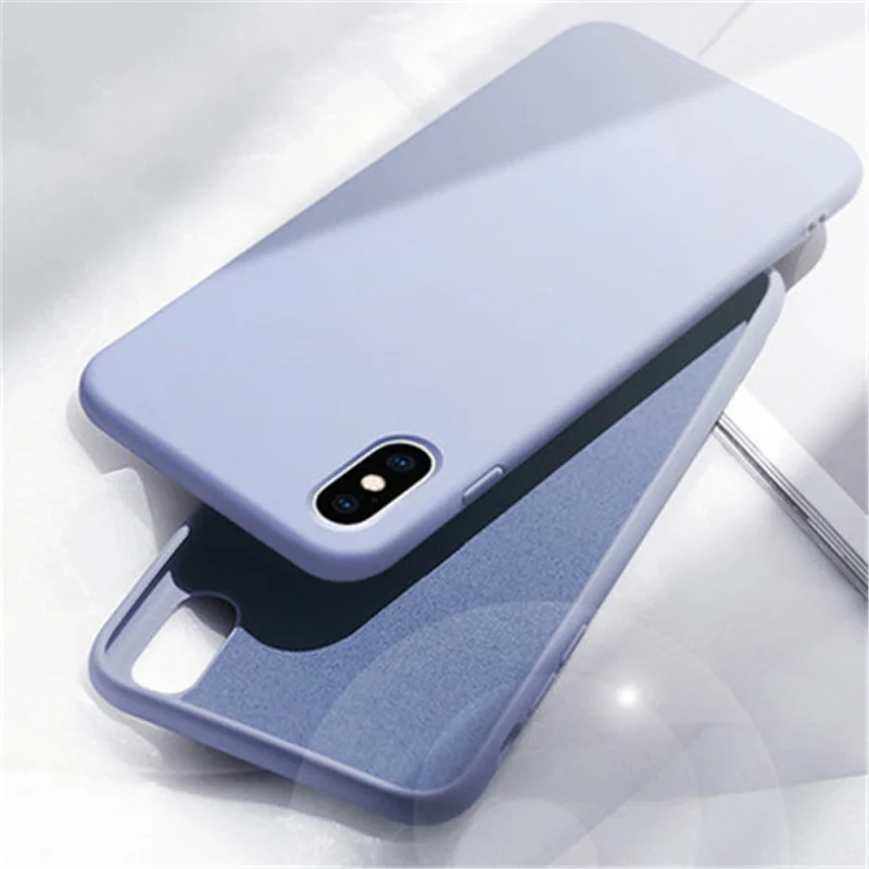

Luxury Soft Back Matte Color Cases for iPhone X 7 Plus 8 6 6s XR Case Liquid Silicone Phone TPU Back Cover Capa for iPhone X/XS