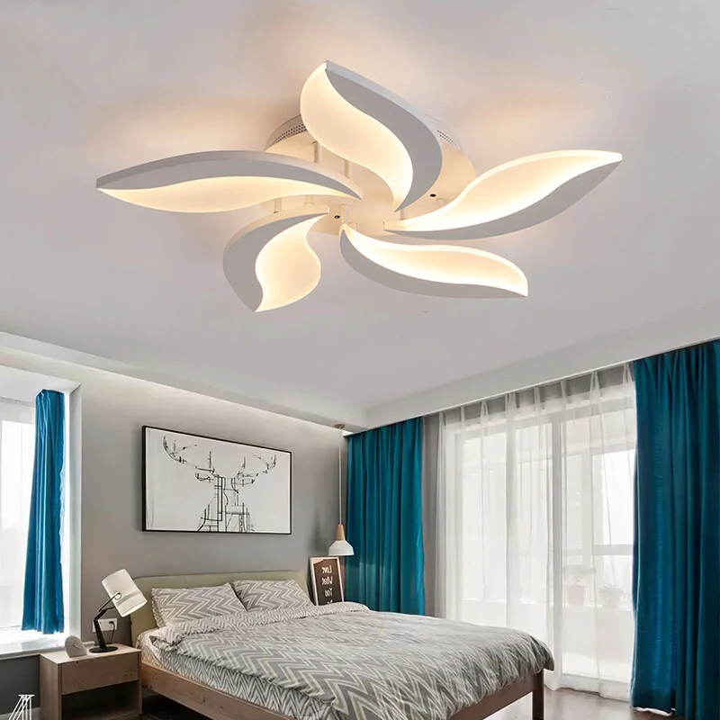 Современный светодиодный потолочный светильник для люстры, домашний декор, Диммируемый лепестковый акриловый светодиодный светильник для гостиной, спальни