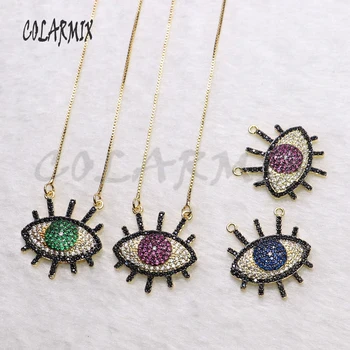 

5 strands multi color EYE charm necklace devil eye pendants necklace crystal accessories jewels for women charm pendants 5506