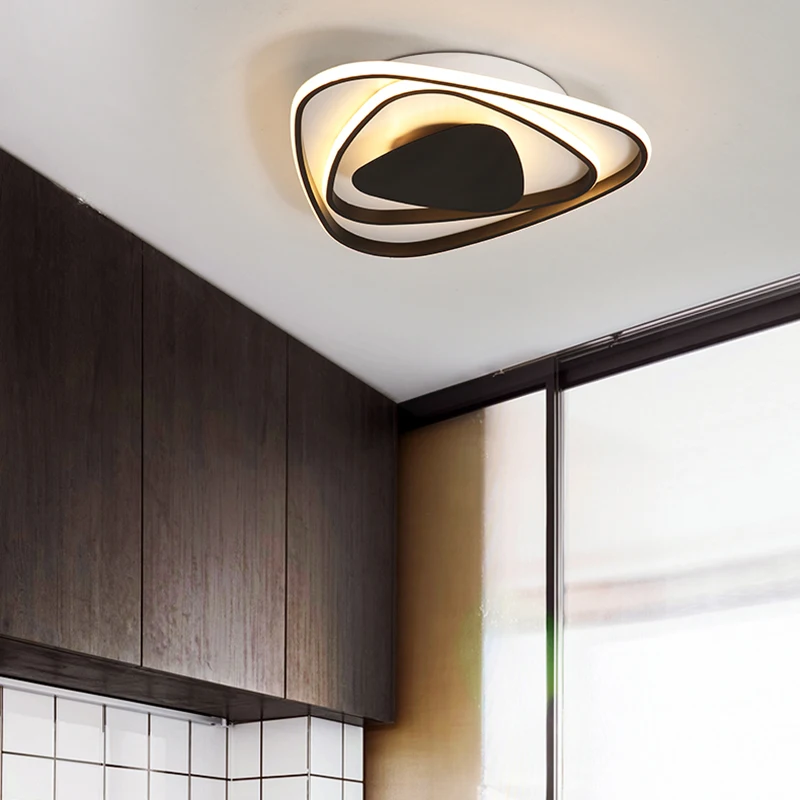 

Triangle Black/White Color Modern Led Ceiling Lights for living Study room bedroom Dia40/50cm Dimmable Ceiling Lamp Fixtures
