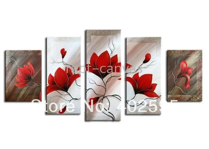 Бесплатная доставка! 5 шт. красная лилия цветы современного абстрактного на