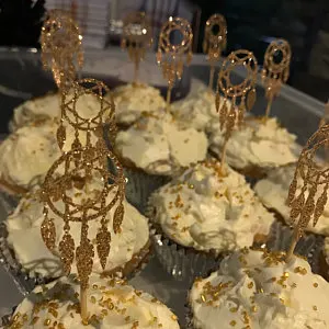 

glitter Dreamcatcher Boho birthday cupcake toppers baptism Christening party decoration doughnut food picks