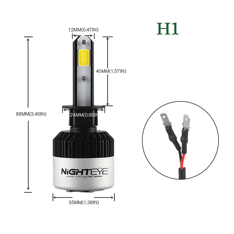 NIGHTEYE h1 led coche bombilla h7 led luces led para Авто фронтальный H3 H4 H11 H8 H9 9005 9006 HB4 hb3 led para cabeza 12v авто