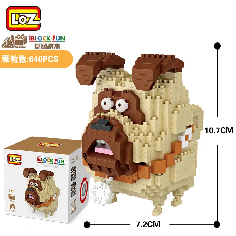 LOZ Diamant Blocs Bulldog экшн-фигурка Chien Assemblee Batiment Jouet bande dessinee Micro Brique BRICOLAGE Animal Cadeau Toy |