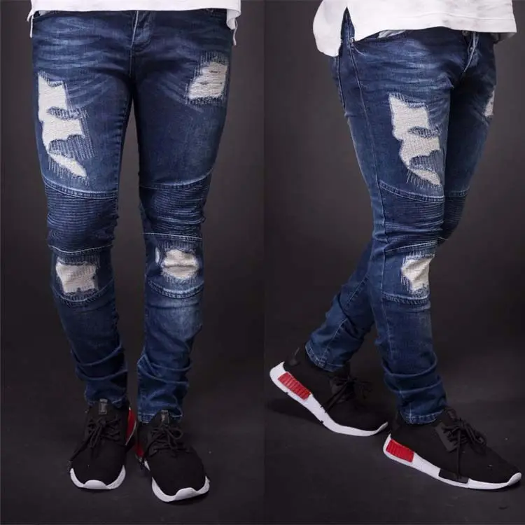 Pantalon Vaquero новые обтягивающие джинсы мужские джинсовые штаны caquette Homme Marque джинсы Slim Fit Мужские Jens штаны со складками джинсы Slim Homme