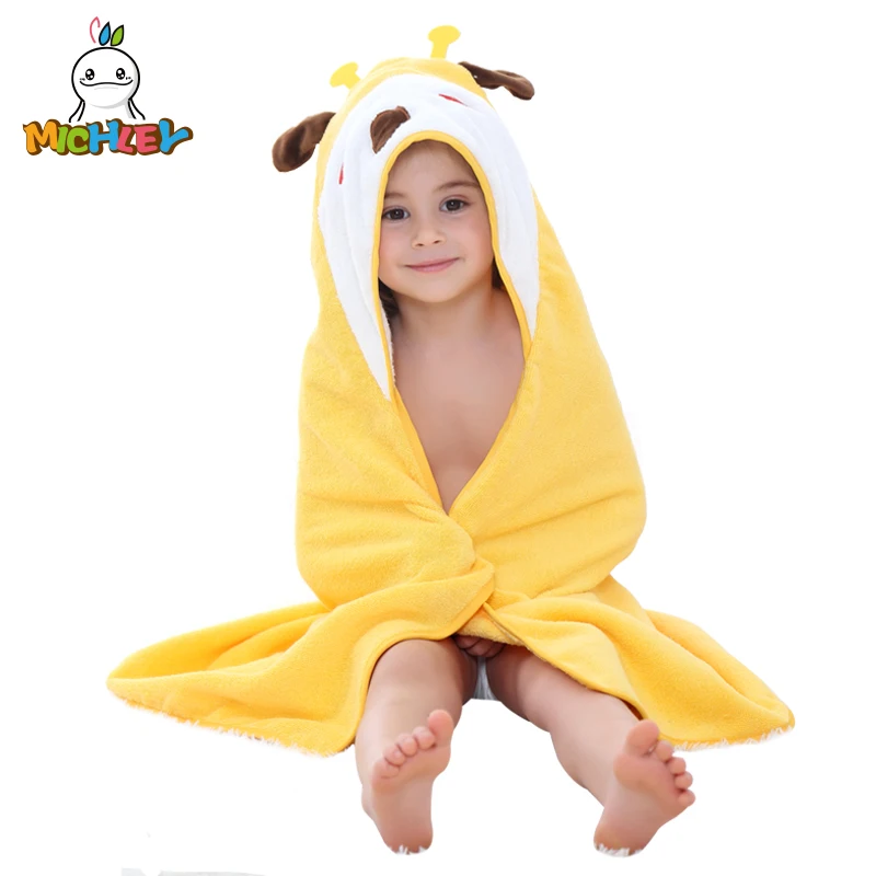 Billige MICHLEY 0 7 Kinder Handtuch Frühling Mädchen Nette Mit Kapuze Cartoon Handtuch Junge Strand Tier Nette Kleidung Kinder Bunte Baumwolle bademantel WEB