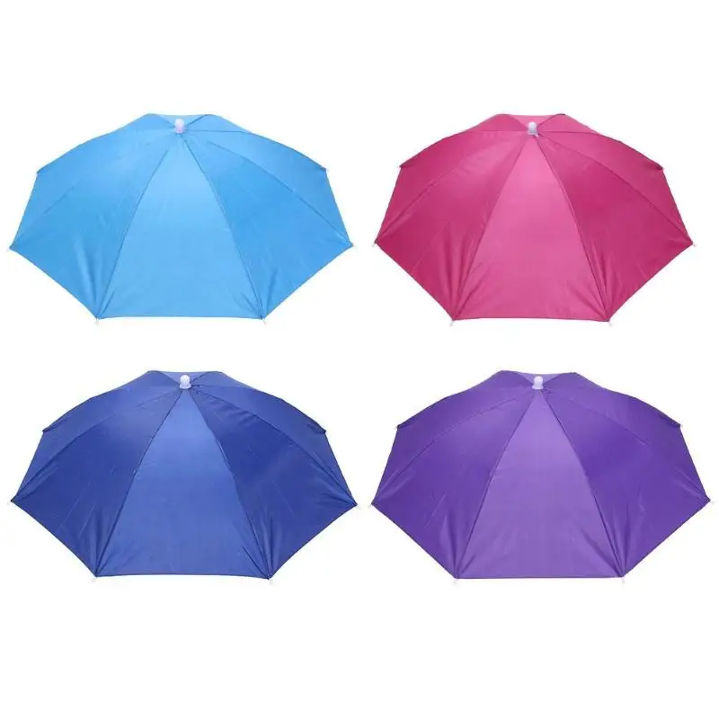 Outdoor Foldable Sun Umbrella Hat Anti Rain Elastic Band Head Umbrella