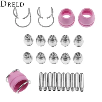 

DRELD 26pcs/set Nozzle AG60-N+Electrode AG60-E+Slotted Shield AG60-SS+Spacer Guide AG60-SG for Plasma Cutting Torch Consumable