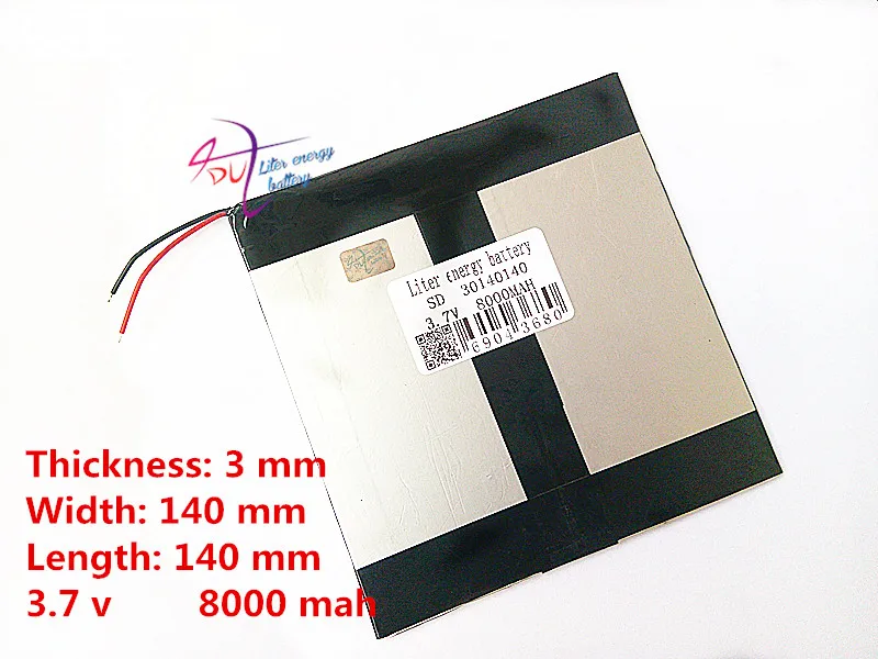 

Liter energy battery 3.7V polymer lithium battery 30140140 8000mah MP4 MP3 Bluetooth small toys