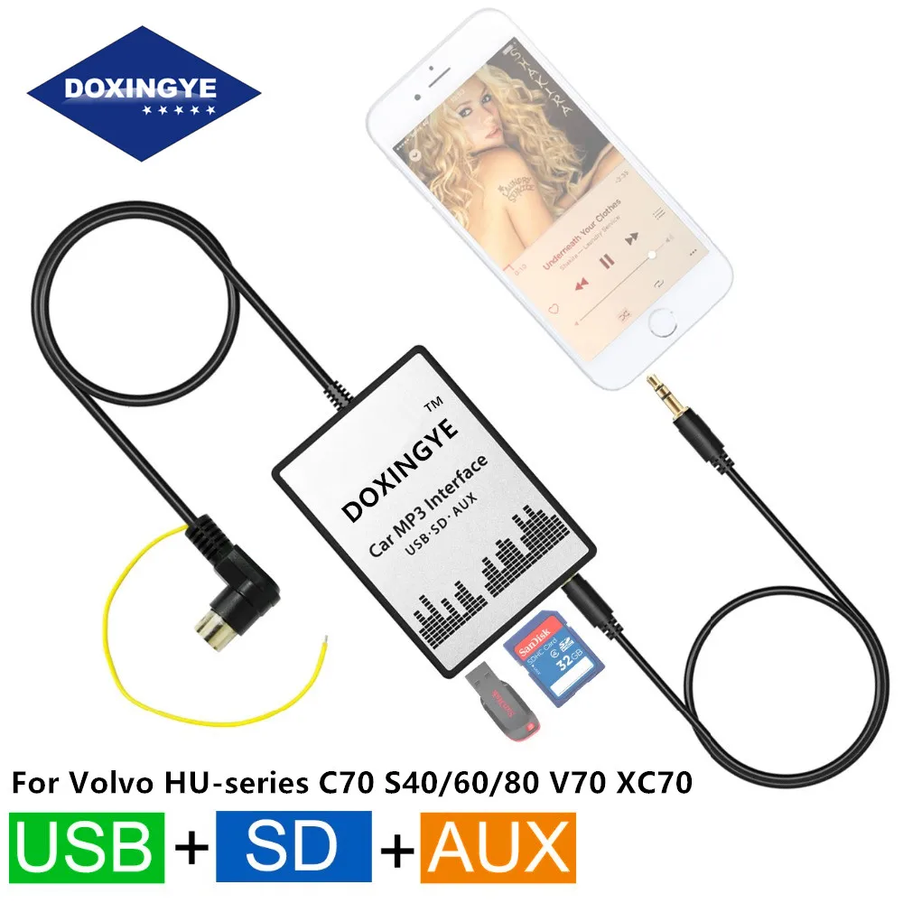 Doxingye, Автомобильный USB, SD AUX CD изменение адаптер цифровой музыки автомобилей Mp3 конвертер для Volvo hu-серия C70 S40/60/80 V70 Интерфейс