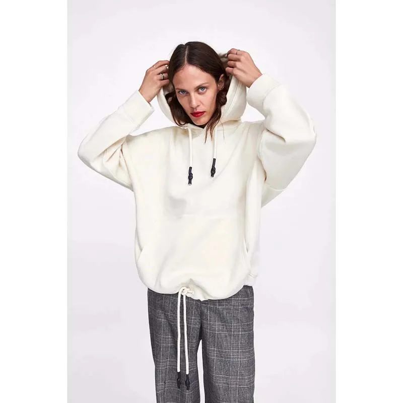  hoodies women harajuku cotton hoodies solid patchwork pockets regular oversize sweatshirt plus size