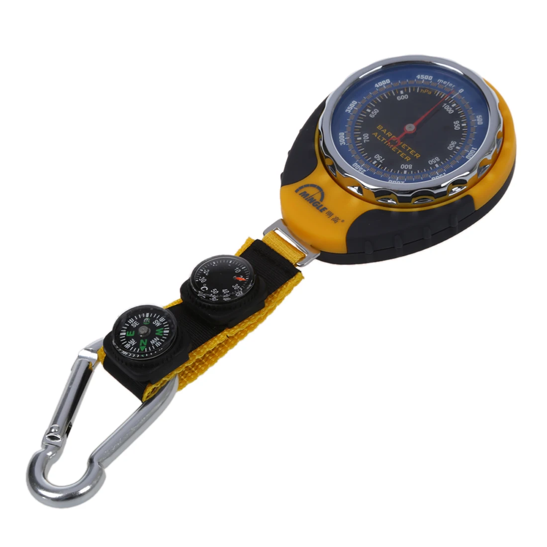 4in1 Compass Barometer Thermometer With Carabiner Camping Hiking Pocket
