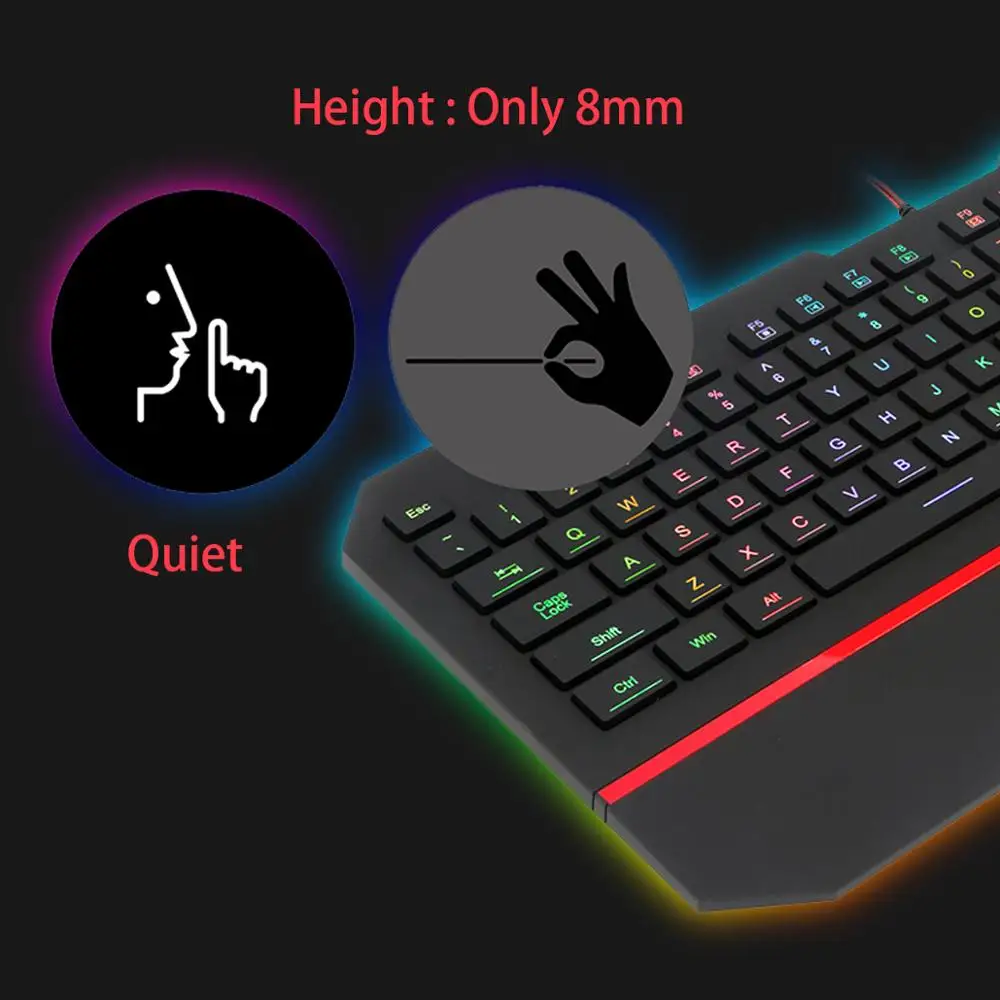 Redragon K502 RGB светодиодный игровой клавиатура с подсветкой и подставкой для