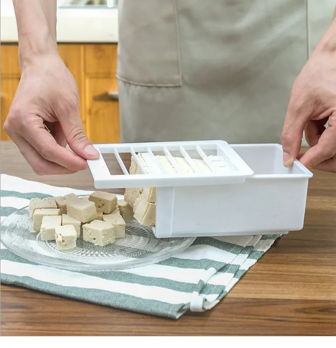 

Homemade Tofu Press Mold Maker DIY Plastic Tofu Making Machine with Cotton Cheese Cloth Bakeware Moulds Kitchen Utensil Set