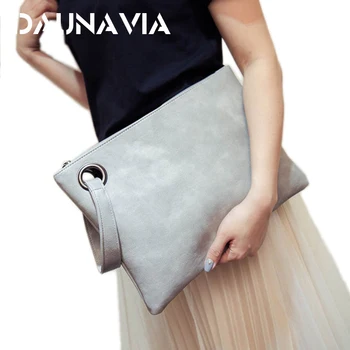 

DAUNAVIA bag ladies women's clutch bag leather women envelope bag clutch evening bag female Clutches Handbag free shipping