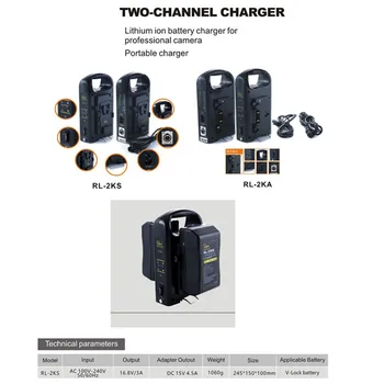 

Rolux Dual channel charger for camera V Lock Batteries video camcorder dual V Mount Battery Charger (battery not included)