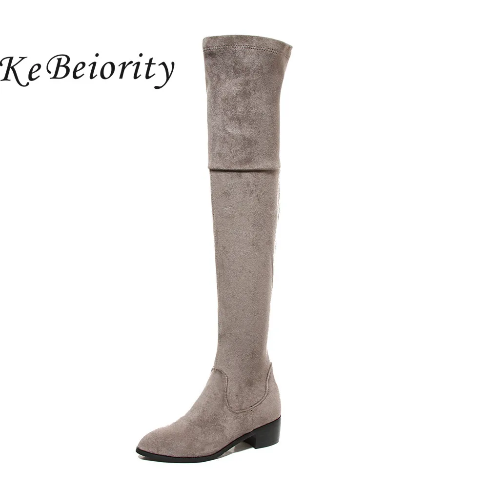 

KEBEIORITY 2017 Fashion Over the Knee Boots Women Shoes Square Thick Heel Long Boots Female Spring Autumn Chunky Boots Sexy