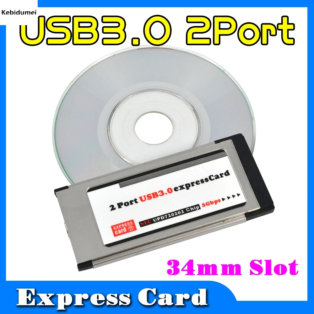 

New 2017 PCI Express to USB 3.0 PCI-E Card Adapter 5 Gbps PCMCIA Dual 2 Ports for NEC Chipset 34 MM Slot ExpressCard Converter