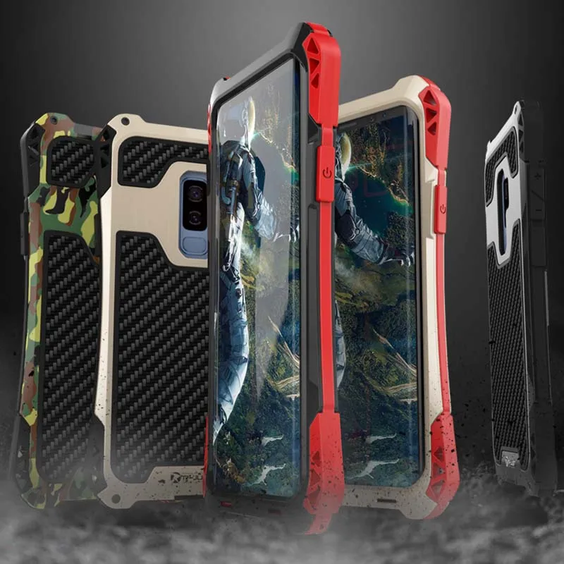 

Amira Metal Anti-knock case for Samsung Galsxy S9 S9 Plus Carbon Fiber Silicone Shockproof cover shell for galaxy S8 S8Plus case