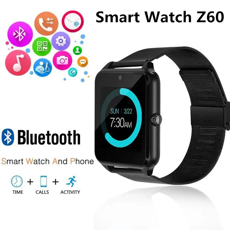 

Z60 Smart Watch GT08 Plus Metal Clock With Sim Card Slot Push Message Bluetooth Connectivity Android&IOS Phone Alloy Smartwatch