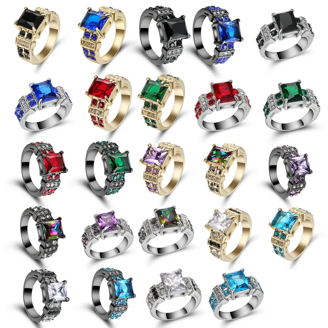 Кольцо женское серебристое/золотистое с фианитом AAA|wedding band ring|band ringrings for women |