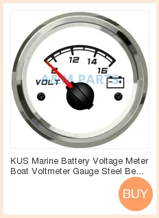 KUS морской вольтметр датчик Водонепроницаемый Лодка Автомобиль Грузовик RV батарея вольт метр стальной ободок 8-16 в 52 мм