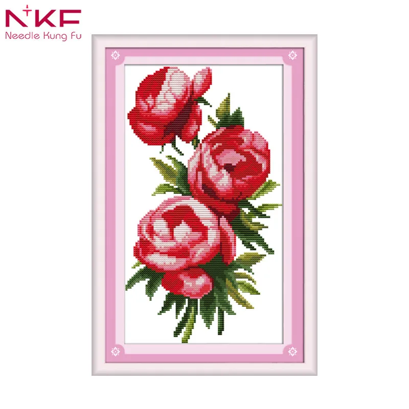 Три розы сестры Цветы diy набор китайской схемы для вышивки крестом на ...