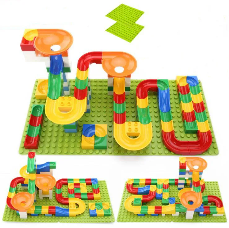 

54-108Pcs Marble Race Run Maze Balls Track Building Blocks Funnel Slide Big Size Building Brick Education Compatible All