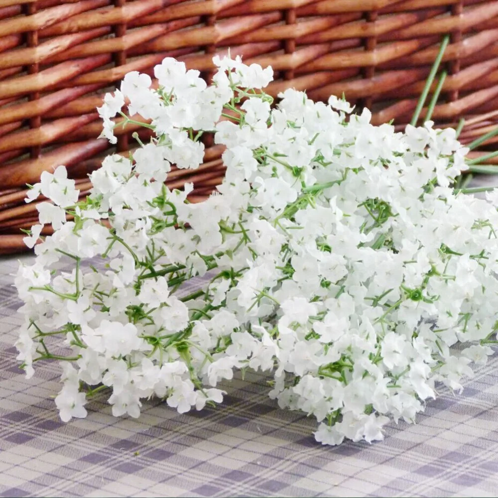 12PCS White Gypsophila Artificial Silk Floral Flower Bouquet Wedding