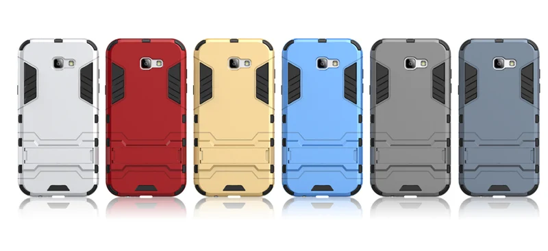 2 in 1 Hard PC+Soft Silicone Rugged Rubber Kickstand Case For SAMSUNG Galaxy A7 2017 A720 Armor Shockproof Phone Holder Cover (10)