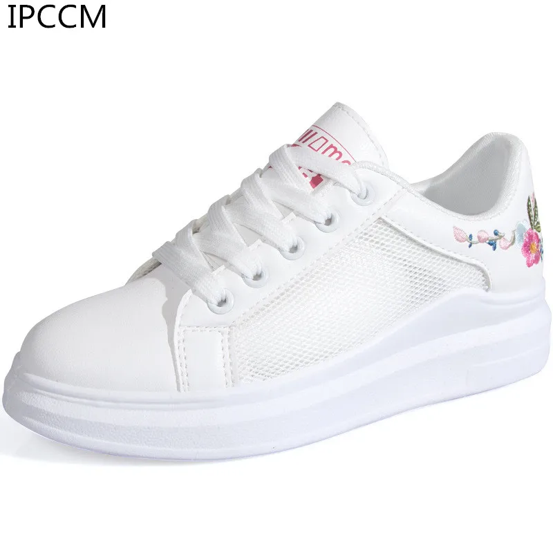 

2019 Summer New Korean Version Of The Woman Small White Shoes Mesh Breathable Student Running Thick-soled Casual Board Shoes